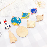 Universe Moon Enamel Charm for Jewelry Making DIY