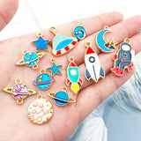 Universe Moon Enamel Charm for Jewelry Making DIY