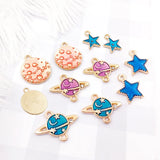 Universe Moon Enamel Charm for Jewelry Making DIY