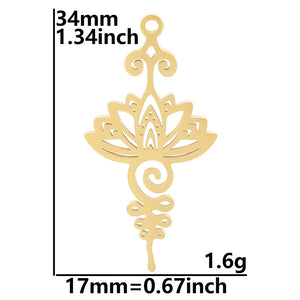 Lotus Flower Pendant Charms for Jewelry Making Supplies DIY Earrings