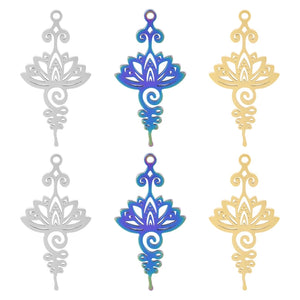Lotus Flower Pendant Charms for Jewelry Making Supplies DIY Earrings