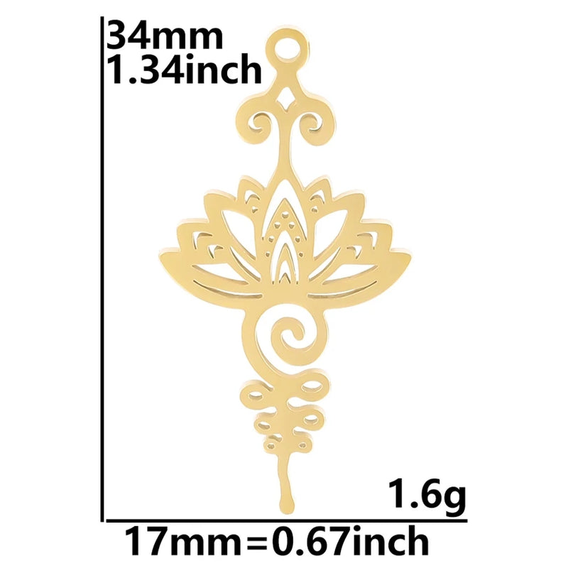 Lotus Flower Pendant Charms for Jewelry Making Supplies DIY Earrings