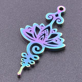 Lotus Flower Pendant Charms for Jewelry Making Supplies DIY Earrings