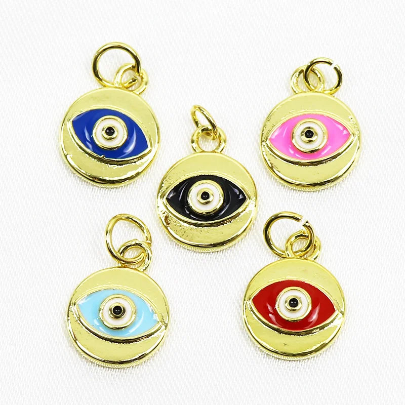 Enamel Eyes Pendant Mix Jewelry Charms for Necklace Making