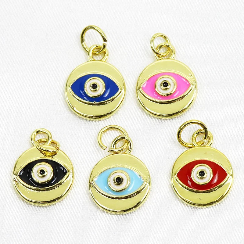 Enamel Eyes Pendant Mix Jewelry Charms for Necklace Making