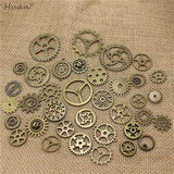 100pcs Vintage Steampunk Charms Gear Pendant Antique Bronze DIY Metal Jewelry