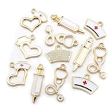 32pcs Enamel Medical Charms for Jewelry Making DIY Necklace