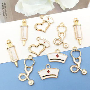 32pcs Enamel Medical Charms for Jewelry Making DIY Necklace