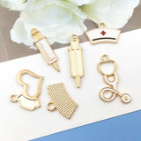 32pcs Enamel Medical Charms for Jewelry Making DIY Necklace