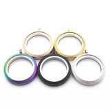 Mix5 30mm Crystal Stainless Steel Twist Floating Locket Necklace Round Sparkles