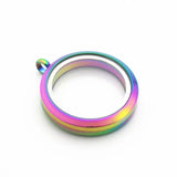 30mm Stainless Steel Twist Floating Locket Necklace Round Sparkles