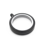 30mm Stainless Steel Twist Floating Locket Necklace Round Sparkles