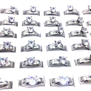 MixMax 24Pcs Women's Rings Zircon Stone Wedding Bands