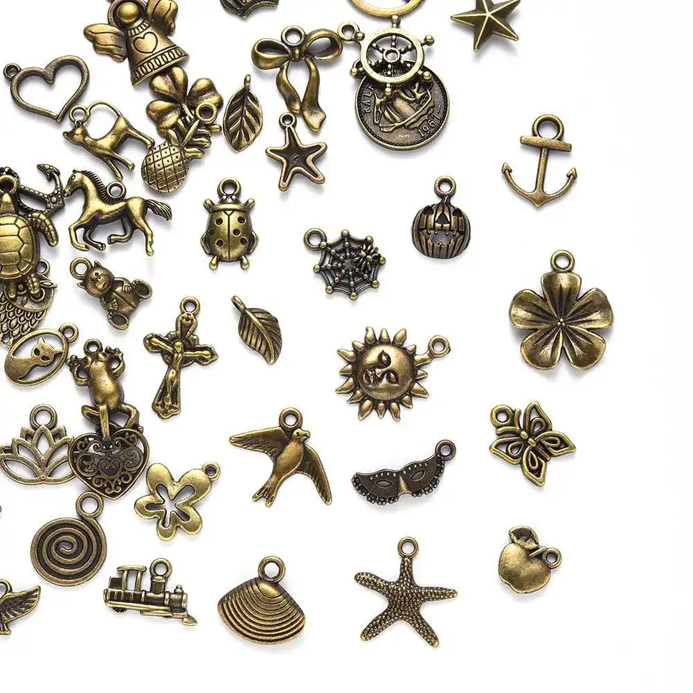 Bronze Vintage Metal Charms Pendant Jewelry Making Accessories DIY 9-26MM