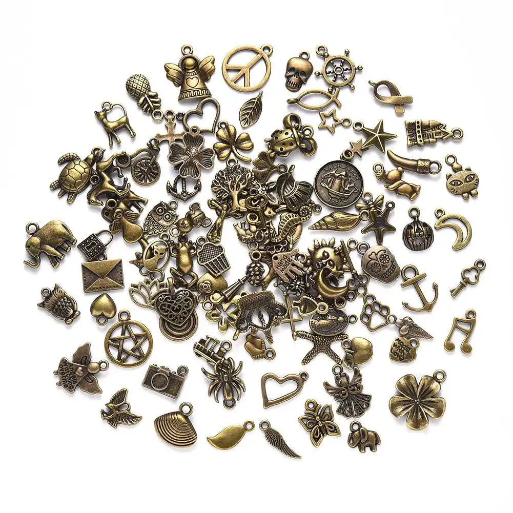 Bronze Vintage Metal Charms Pendant Jewelry Making Accessories DIY 9-26MM