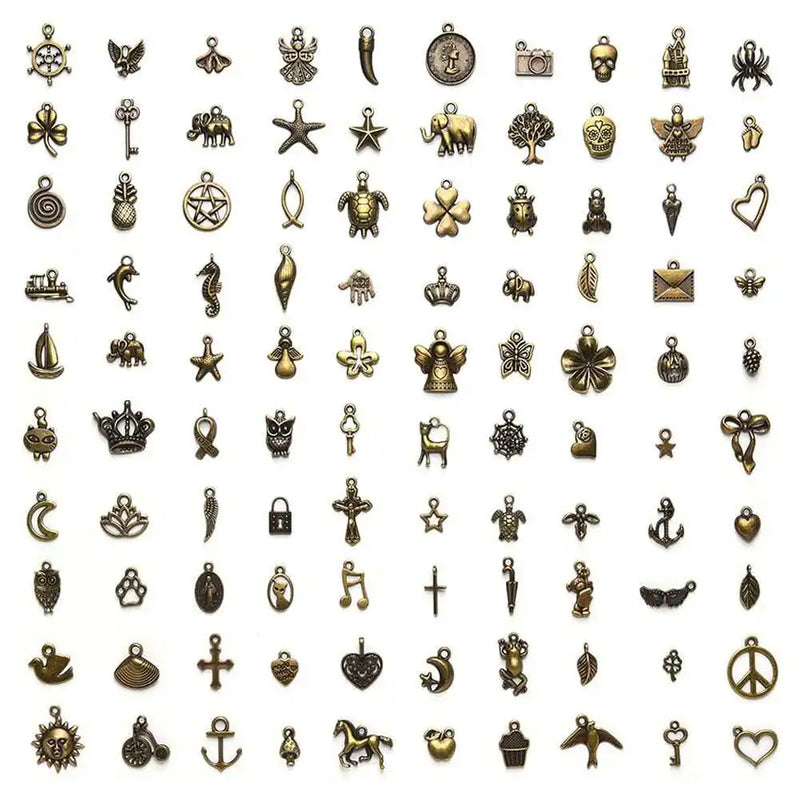 Bronze Vintage Metal Charms Pendant Jewelry Making Accessories DIY 9-26MM