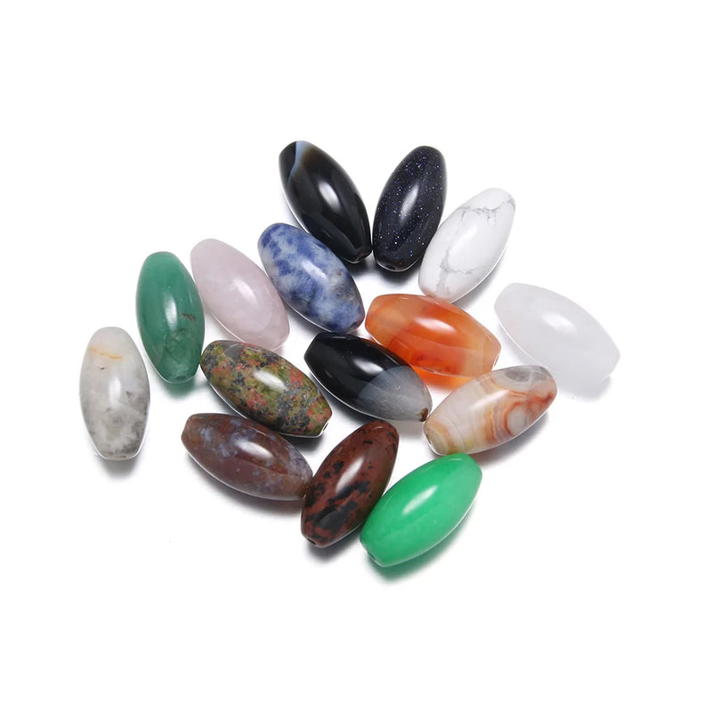 10pcs Mixed Semi-precious Stones Loose Beads Reiki for Necklace Healing DIY Gift