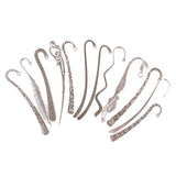 12 Pcs Metal Bookmarks Silver DIY Gift Reader Snitch Bookmark Charms