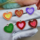 20pcs 19*20mm Enamel Heart Charms for Jewelry DIY Double Love Charms