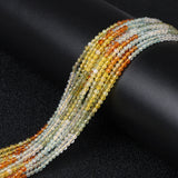 2MM Natural Stone Beads Faceted Shinny Gem Crystal Quartz Gradient Bead