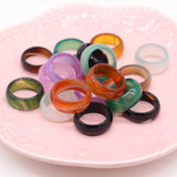 Vintage Natural Semi-precious Stone Ring For Women Unisex Agate Rings Jewelry