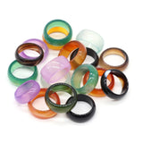 Vintage Natural Semi-precious Stone Ring For Women Unisex Agate Rings Jewelry