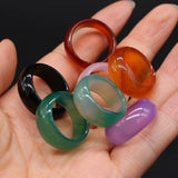 Vintage Natural Semi-precious Stone Ring For Women Unisex Agate Rings Jewelry