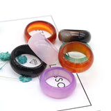 Vintage Natural Semi-precious Stone Ring For Women Unisex Agate Rings Jewelry