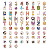 Enamel Letter Beads Flat Round Digital Alphabet Star Number for Jewelry Making