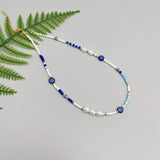 Mixed Beads Female Choker Necklace Gift Strand Flower Pearl Beaded Short Necklac