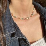 Natural Pearl Beaded Choker Necklace for Women Girls