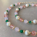 Natural Pearl Beaded Choker Necklace for Women Girls