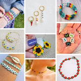 Beads Set 3MM Seed Beads+6MM Polymer Clay Flat Beads For DIY Bracelet Making