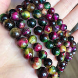 Bicolor Tiger Eye Round Beads for Jewelry Making DIY Bracelet Charm