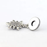 925 Sterling Silver CZ Snowflake Charms for Bracelets