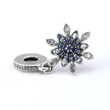 925 Sterling Silver CZ Snowflake Charms for Bracelets