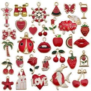 Heart Enamel Charm Bottle Pendant DIY Jewelry Making