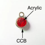 500pcs 11mm Silvery Birthstone Charms Pendant with Acrylic Rhinestone