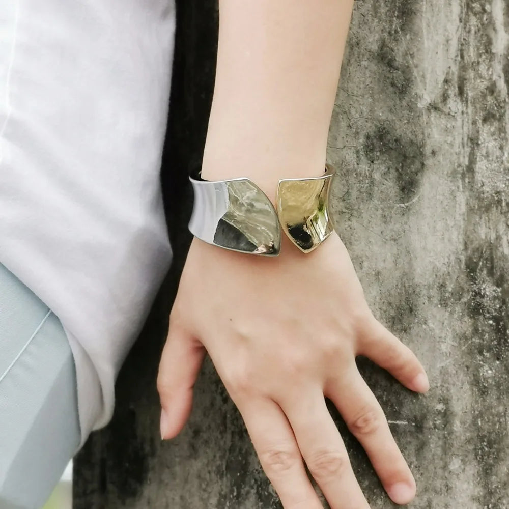 Mixed Alloy Cuff Bracelet Metal Statement Bangles Jewelry