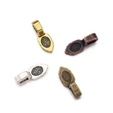 Tibetan Style Flat Pad Bails Pendants Findings, 16x6x5mm