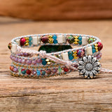 Mixed Calcite Stone Bracelet 3 Layer Women Jewelry Charm Bracelet