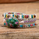 Mixed Calcite Stone Bracelet 3 Layer Women Jewelry Charm Bracelet