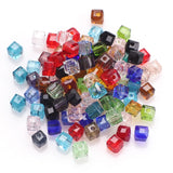 Crystal Glass Square Beads 2/3/4/6/8/10mm DIY Crafts Supplies
