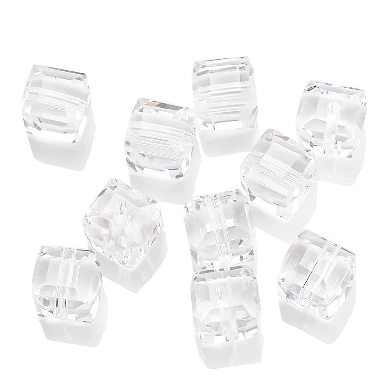 Crystal Glass Square Beads 2/3/4/6/8/10mm DIY Crafts Supplies