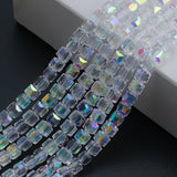 Crystal Glass Square Beads 2/3/4/6/8/10mm DIY Crafts Supplies