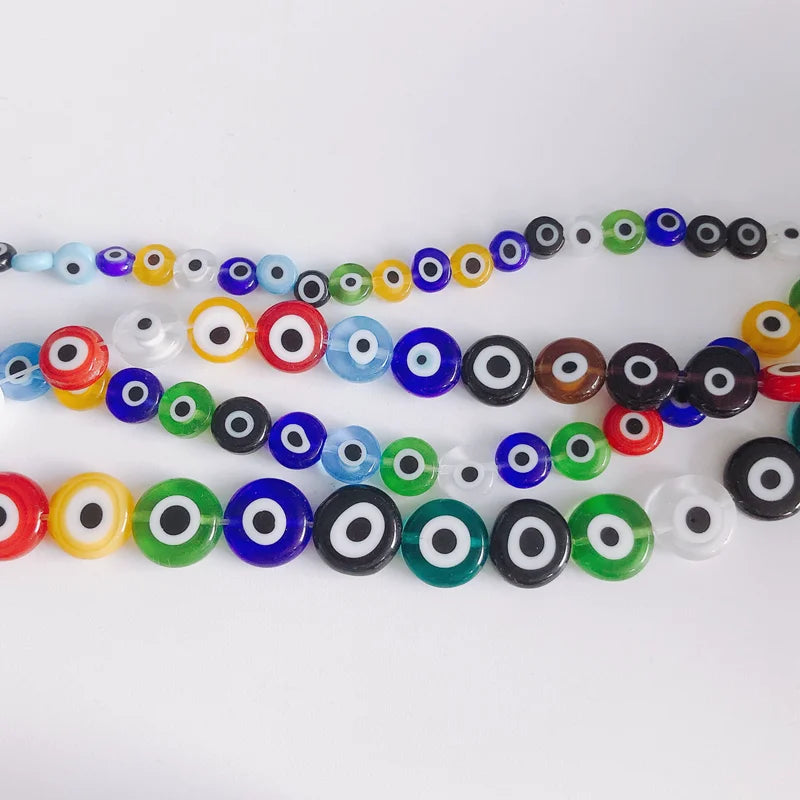 Mixed Eyes Geometric Round Colored Glaze Bead Pendant