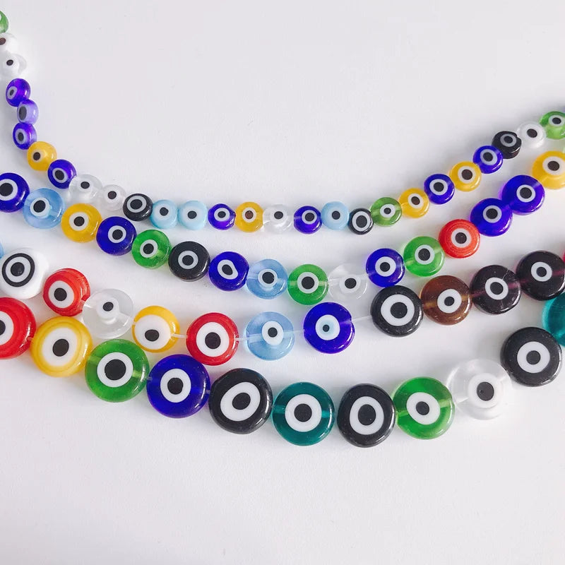 Mixed Eyes Geometric Round Colored Glaze Bead Pendant