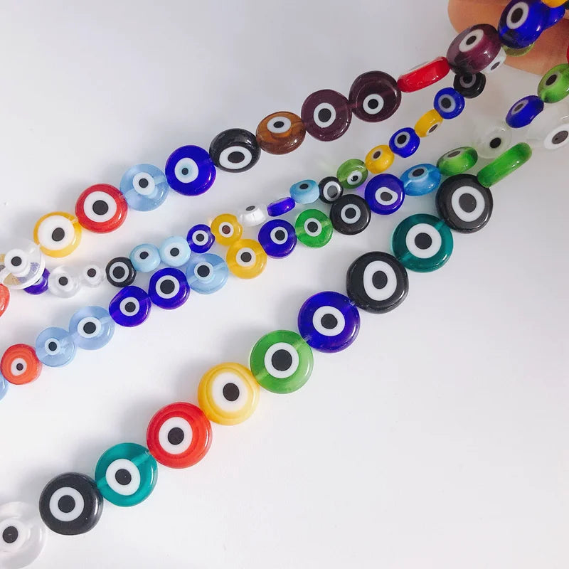 Mixed Eyes Geometric Round Colored Glaze Bead Pendant