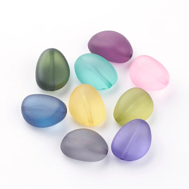 Frosted Transparent Acrylic Drop Beads for DIY Crafts
