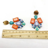Geometric Alloy Clip Earrings Drop Pendientes for Women